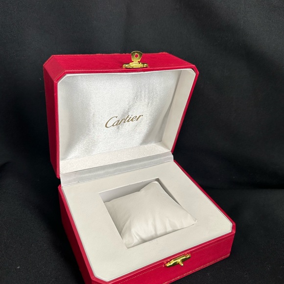 Cartier Jewelry Storage Watch Box in Red Leather Gilt Embossed - Picture 2 of 6